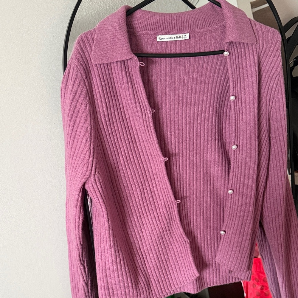 Abercrombie & Fitch Women's Mauve Cardigan - Picture 2 of 2